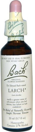 Original Flower Remedies, Larch, 0.7 fl oz (20 ml) by Bach-Hälsa, Kall Influensa Och Viral, Larix (Lerkärdextrakt)