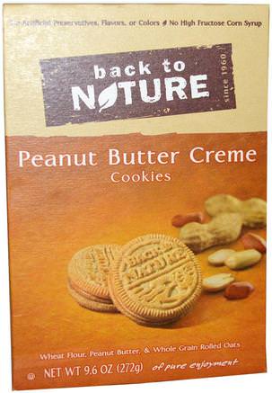Cookies, Peanut Butter Crme, 9.6 oz (272 g) by Back to Nature-Mat, Mellanmål, Kakor