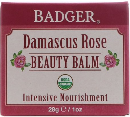 Beauty Balm, Damascus Rose, 1 oz (28 g) by Badger Company-Hälsa, Hud
