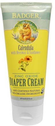 Diaper Cream, Calendula with Beeswax & Sunflower, 2.9 fl oz (87 ml) by Badger Company-Barns Hälsa, Diapering, Blöja Krämer