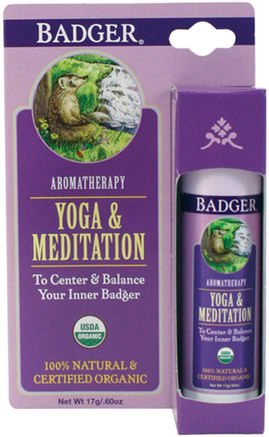 Yoga & Meditation, Cedarwood & Mandarin.60 oz (17 g) by Badger Company-Hälsa, Humör, Bad, Skönhet, Aromaterapi Eteriska Oljor