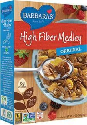 High Fiber Medley Cereal, Original, 12 oz (340 g) by Barbaras Bakery-Mat, Mat, Spannmål, Fullkornsprodukter, Kosttillskott, Fiber