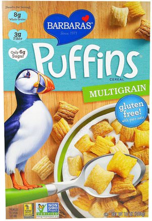Puffins Cereal, Multigrain, 10 oz (283 g) by Barbaras Bakery-Mat, Mat, Spannmål