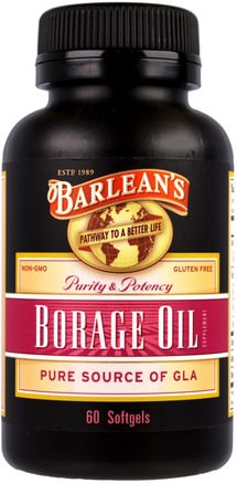 Borage Oil, 60 Softgels by Barleans-Kosttillskott, Efa Omega 3 6 9 (Epa Dha), Borrolja