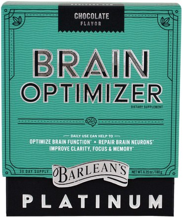 Brain Optimizer, Chocolate Flavor, 6.35 oz (180 g) by Barleans-Vitaminer, Kolin, Cdp-Kolin (Citi-Colin), Cognizin-Citicolin