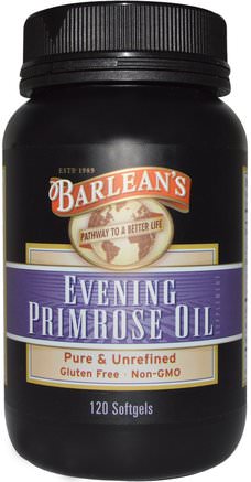 Evening Primrose Oil, 120 Softgels by Barleans-Kosttillskott, Efa Omega 3 6 9 (Epa Dha), Kvicksilverolja, Mjölkgeler För Kvälls Primrosolja