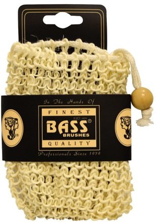 Sisal Soap Holder Pouch, with Drawstring, 100% Natural Fibers, Firm, 1 Piece by Bass Brushes-Bad, Skönhet, Tvål