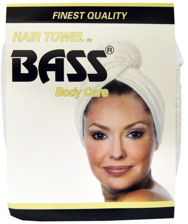 Super Absorbent Hair Towel, White, 1 Piece by Bass Brushes-Bad, Skönhet, Hår, Hårbotten