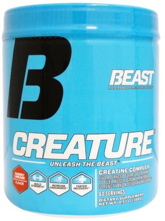 Creature Powder, Cherry Limeade, 10.57 oz (300 g) by Beast Sports Nutrition-Sport, Kreatinpulver, Sport