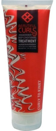 Deep Conditioning Treatment, Curly to Kinky, 8 fl oz (235 ml) by Beautiful Curls-Bad, Skönhet, Hår, Hårbotten, Schampo, Balsam, Sheasmör
