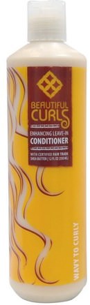 Shea Butter Enhancing Leave-In Conditioner, Wavy to Curly, 12 fl oz (350 ml) by Beautiful Curls-Bad, Skönhet, Hår, Hårbotten, Schampo, Balsam, Balsam