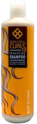 Shea Butter Enhancing Shampoo, Wavy to Curly, 12 fl oz (350 ml) by Beautiful Curls-Bad, Skönhet, Hår, Hårbotten, Schampo, Balsam