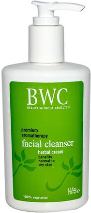 Facial Cleanser, Herbal Cream, 8.5 fl oz (250 ml) by Beauty Without Cruelty-Skönhet, Ansiktsvård, Hudtyp Normal Till Torr Hud
