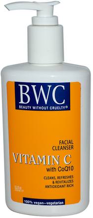 Vitamin C, With CoQ10, Facial Cleanser, 8.5 fl oz (250 ml) by Beauty Without Cruelty-Skönhet, Ansiktsvård, Hud, Vitamin C