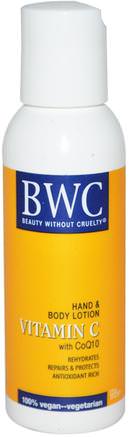 Vitamin C, With CoQ10, Hand & Body Lotion, 2 fl oz (59 ml) by Beauty Without Cruelty-C-Vitamin