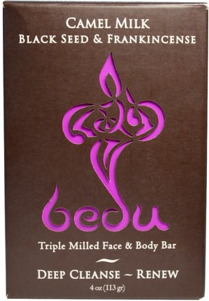 Triple Milled Face & Body Bar, Camel Milk Black Seed & Frankincense, 4 oz (113 g) by One with Nature-Bad, Skönhet, Tvål