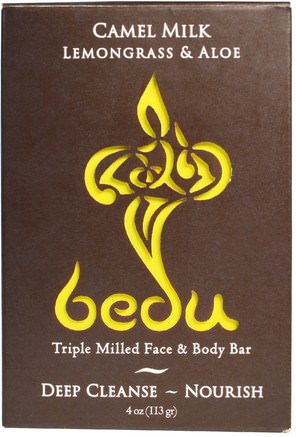 Triple Milled Face & Body Bar, Camel Milk Lemongrass & Aloe, 4 oz (113 g) by One with Nature-Bad, Skönhet, Tvål