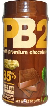PB2, Powdered Peanut Butter with Premium Chocolate, 6.5 oz (184 g) by Bell Plantation-Klockplantagechoklad Pb2, Klockplantage Pb2 Pulveriserad Jordnötssmör
