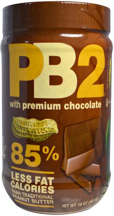 PB2, with Premium Chocolate, 16 oz (453.6 g) by Bell Plantation-Mat, Jordnötssmör, Klockplantagechoklad Pb2