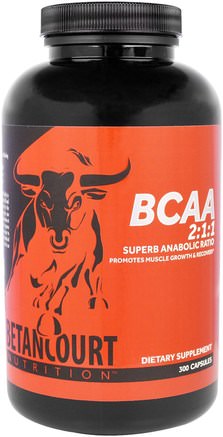 BCAA 2:1:1 Ratio, 300 Capsules by Betancourt-Kosttillskott, Aminosyror, Bcaa (Förgrenad Aminosyra)