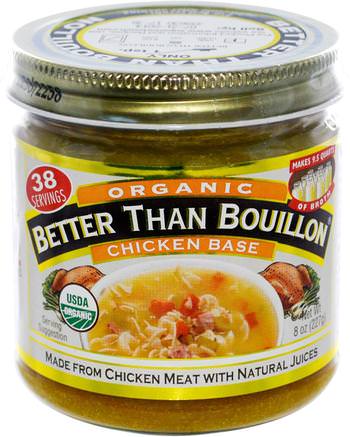 Organic Chicken Base, 8 oz (227 g) by Better Than Bouillon-Bättre Än Bouillon Organiska, Mat, Pasta Och Soppa
