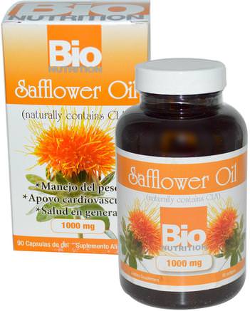 Safflower Oil, 1000 mg, 90 Softgels by Bio Nutrition-Kosttillskott, Safflorolja, Hälsa, Kost
