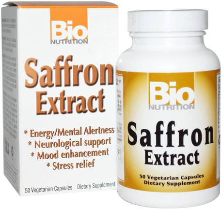Saffron Extract, 50 Veggie Caps by Bio Nutrition-Kosttillskott, Saffran