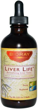 Revitalizing Liver Tonic, 4 fl oz (118 ml) by Bioray Liver Life-Kosttillskott, Leverprodukter, Medicinska Svampar