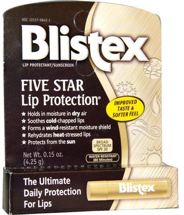 Five Star Lip Protection, SPF 30.15 oz (4.25 g) by Blistex-Bad, Skönhet, Läppvård, Blistex Läppspecifik, Läppsolskydd