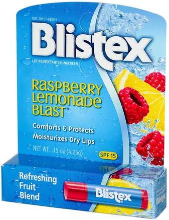Lip Protectant/Sunscreen, SPF 15, Raspberry Lemonade Blast.15 oz (4.25 g) by Blistex-Bad, Skönhet, Läppvård, Blistex Smaksatt Balm, Läppsolskydd