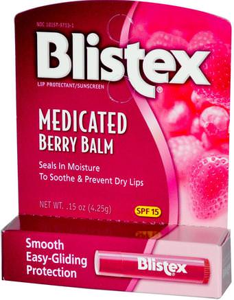 Medicated Berry Balm, Lip Protectant/Sunscreen, SPF 15.15 oz (4.25 g) by Blistex-Blistex Medicinerad, Blistex Smaksatt Balm