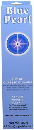 Classic Imported Incense, Jumbo Classic Champa, 3.5 oz (100 g) by Blue Pearl-Bad, Skönhet, Aromterapi Eteriska Oljor, Rökelse, Blå Pärla Ursprungliga Rökelse