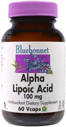 Alpha Lipoic Acid, 100 mg, 60 Vcaps by Bluebonnet Nutrition-Kosttillskott, Antioxidanter, Alfa Lipoinsyra