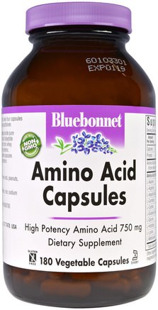 Amino Acid Capsules, 180 Veggie Caps by Bluebonnet Nutrition-Kosttillskott, Aminosyror, Aminosyra Kombinationer