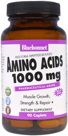 Amino Acids, 1.000 mg, 90 Caplets by Bluebonnet Nutrition-Kosttillskott, Aminosyror