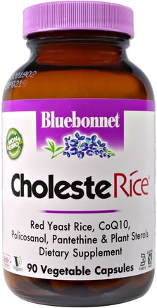 CholesteRice, 90 Veggie Caps by Bluebonnet Nutrition-Kosttillskott, Rött Jästris, Kolesterolstöd, Rött Jästris + Koenzym Q10