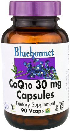 CoQ10 Capsules, 30 mg, 90 Vcaps by Bluebonnet Nutrition-Kosttillskott, Koenzym Q10, Antioxidanter, Ubiquinol Qh