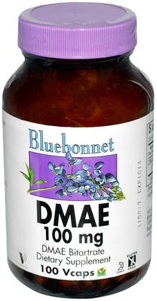 DMAE, 100 mg, 100 Vcaps by Bluebonnet Nutrition-Kosttillskott, Dmae Vätskor Och Flikar