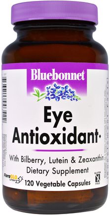Eye Antioxidant, 120 Veggie Caps by Bluebonnet Nutrition-Hälsa, Ögonvård, Synvård, Ginkgo Biloba