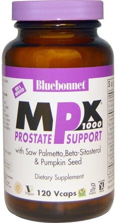 MPX 1000, Prostate Support, 120 Vcaps by Bluebonnet Nutrition-Hälsa, Män, Prostata