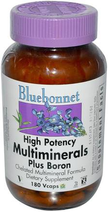 Multiminerals, Plus Boron, 180 Vcaps by Bluebonnet Nutrition-Kosttillskott, Mineraler, Flera Mineraler