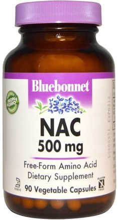 NAC, 500 mg, 90 Vcaps by Bluebonnet Nutrition-Kosttillskott, Aminosyror, Nac (N Acetylcystein)