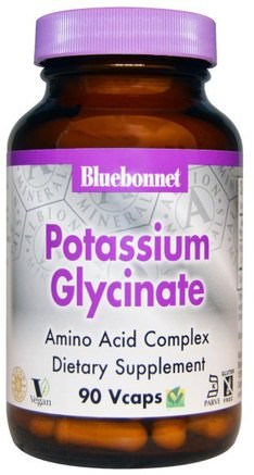 Potassium Glycinate, 90 Vcaps by Bluebonnet Nutrition-Kosttillskott, Mineraler, Kalium