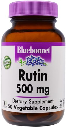Rutin, 500 mg, 50 Veggie Caps by Bluebonnet Nutrition-Kosttillskott, Antioxidanter, Rutin