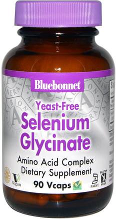 Selenium Glycinate, 90 Vcaps by Bluebonnet Nutrition-Kosttillskott, Antioxidanter, Selen, Mineraler