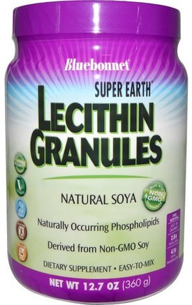 Super Earth, Lecithin Granules, 12.7 oz (360 g) by Bluebonnet Nutrition-Kosttillskott, Lecitin
