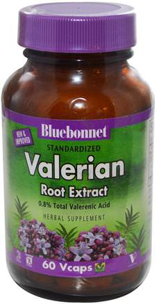 Valerian Root Extract, 60 Veggie Caps by Bluebonnet Nutrition-Örter, Valerianer