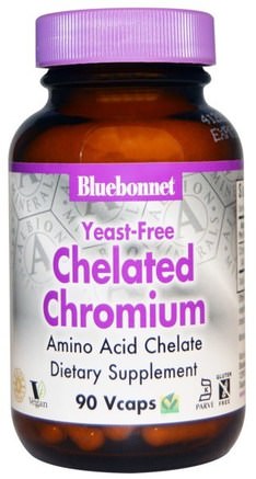 Yeast-Free Chelated Chromium, 90 Vcaps by Bluebonnet Nutrition-Kosttillskott, Mineraler, Kromkelat
