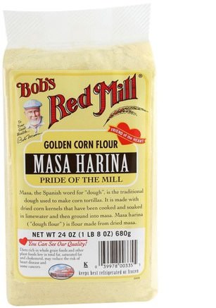 Masa Harina, Golden Corn Flour, 24 oz (680 g) by Bobs Red Mill-Mat, Mjöl Och Blandningar
