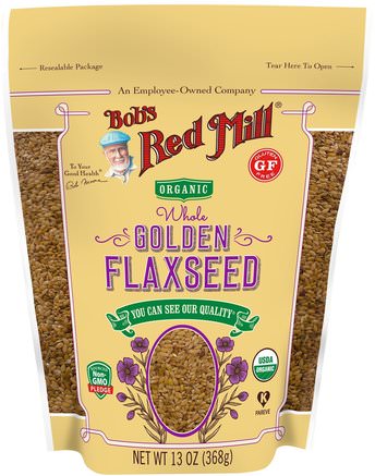 Organic Whole Golden Flaxseed, 13 oz (368 g) by Bobs Red Mill-Kosttillskott, Linfrö